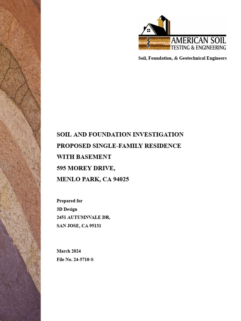 24-5710-S, 595 Morey Drive, Menlo Park, CA 94025 - Soil Report | PDF ...