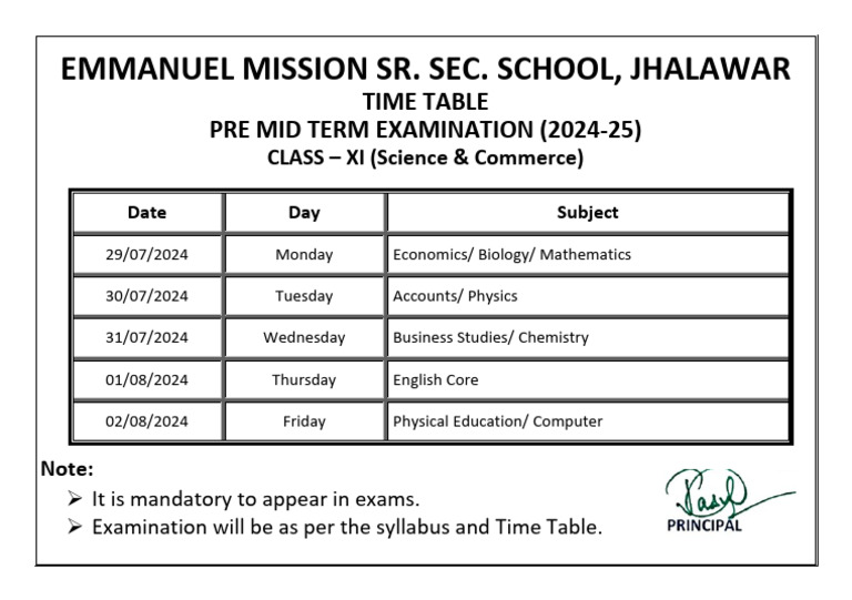 Pre Midterm Class XI | PDF