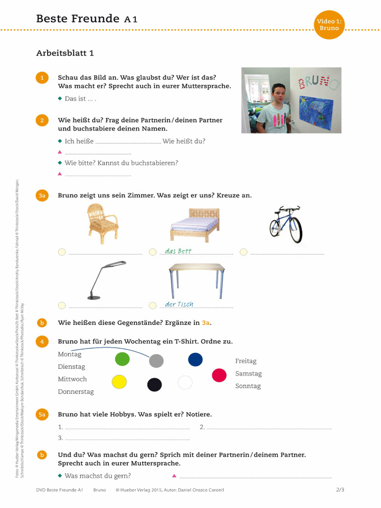 Beste Freunde A1 Modul 1 Bruno | PDF
