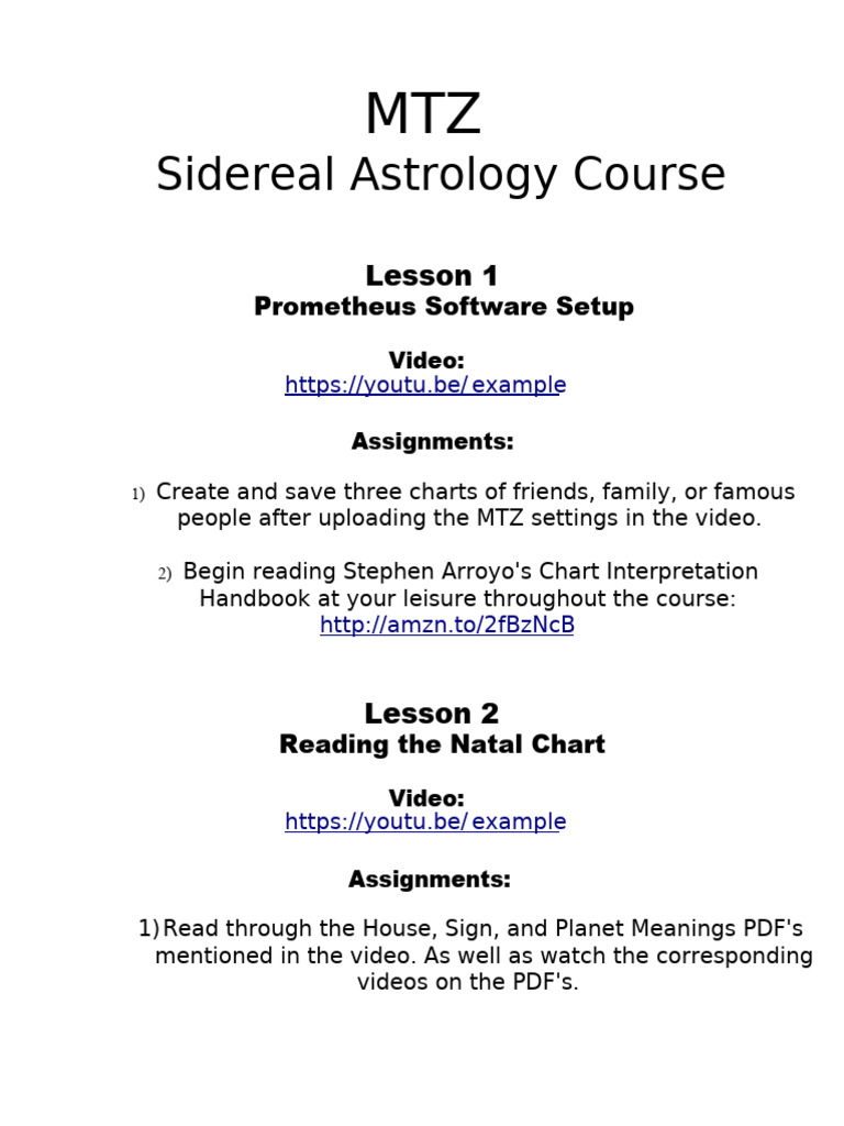 Sidereal Astrology Course Guide | PDF | Horoscope | Astrology