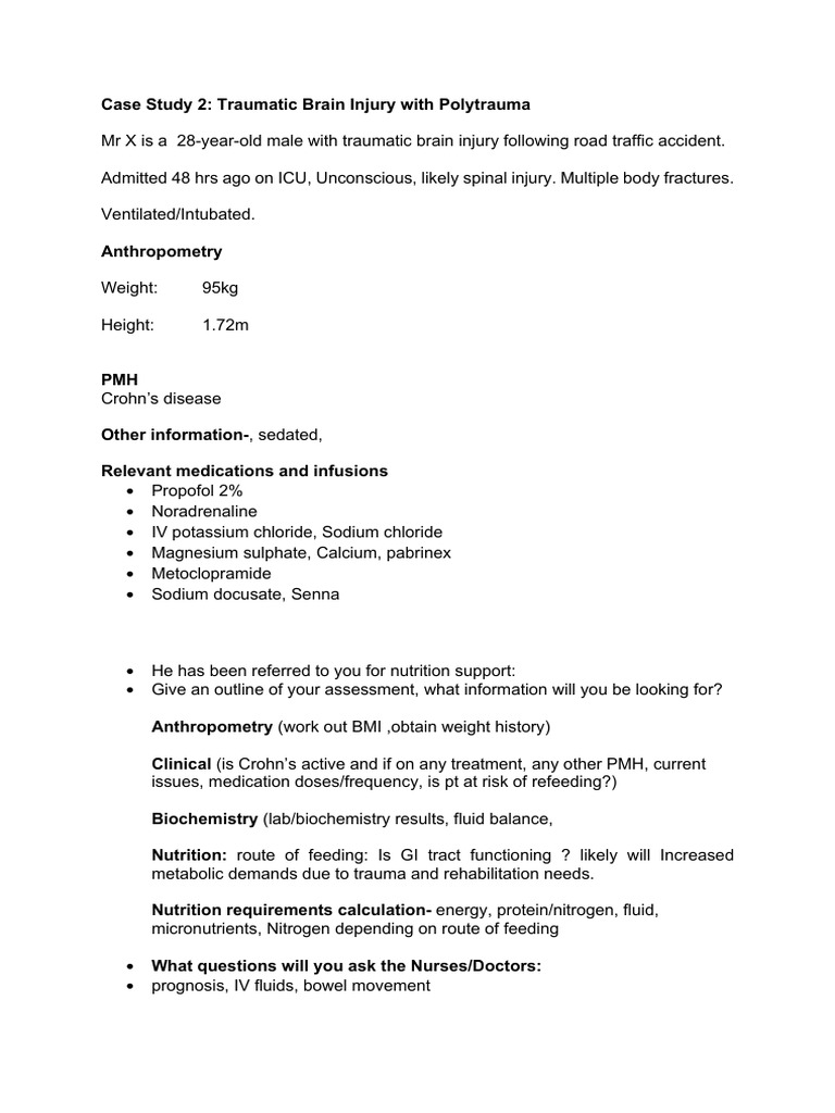 Case Study 2 Traumatic Brain Injury With Answers 56 Pdf Crohn S