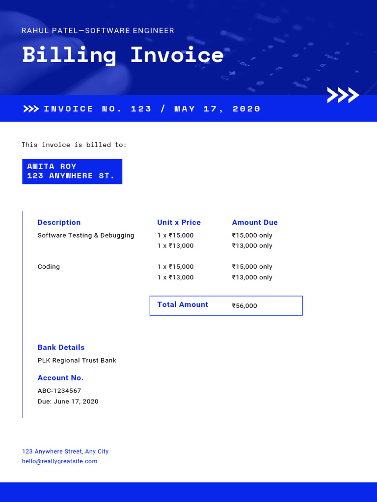 Software Testing Invoice - ₹56,000 | PDF