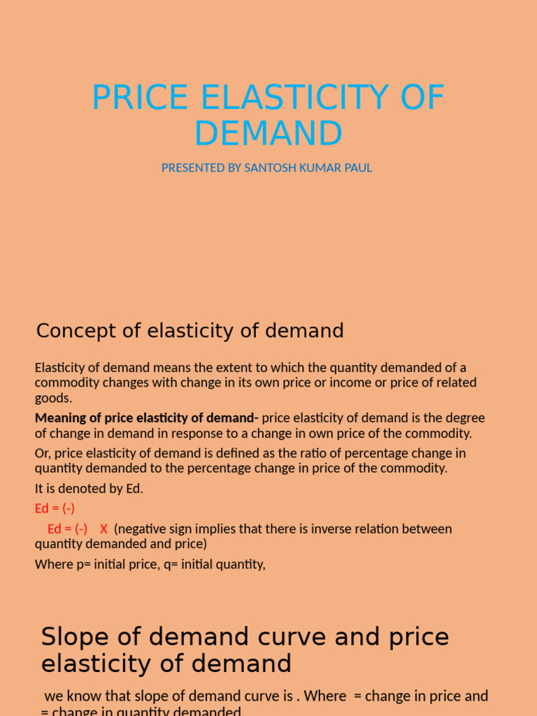 Understanding Price Elasticity of Demand | PDF | Demand | Elasticity ...