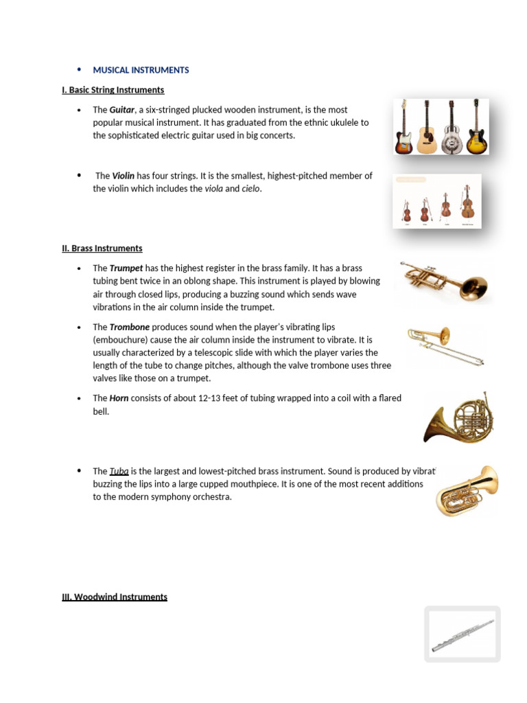 Musical Instruments | PDF | Brass Instruments | Drum