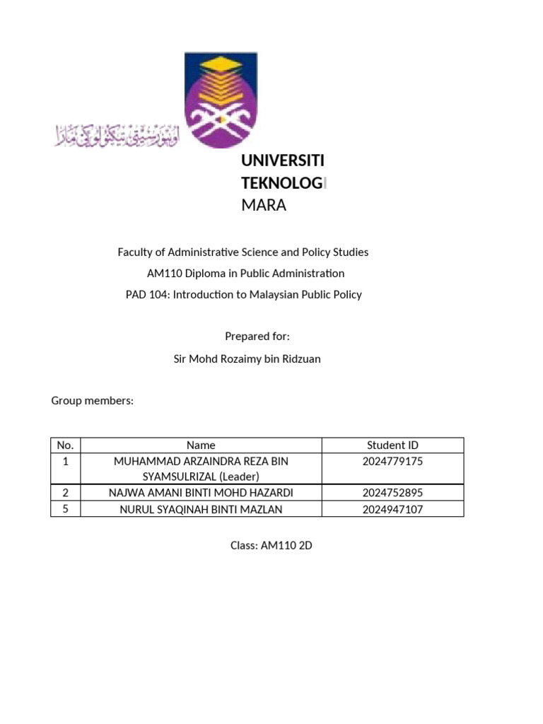 Pad104 Written Assignment Template | PDF