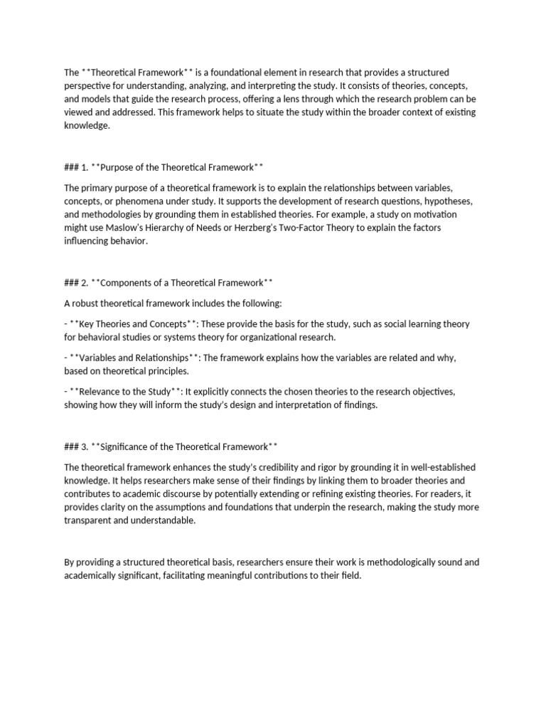 Understanding Theoretical Frameworks in Research | PDF | Science ...