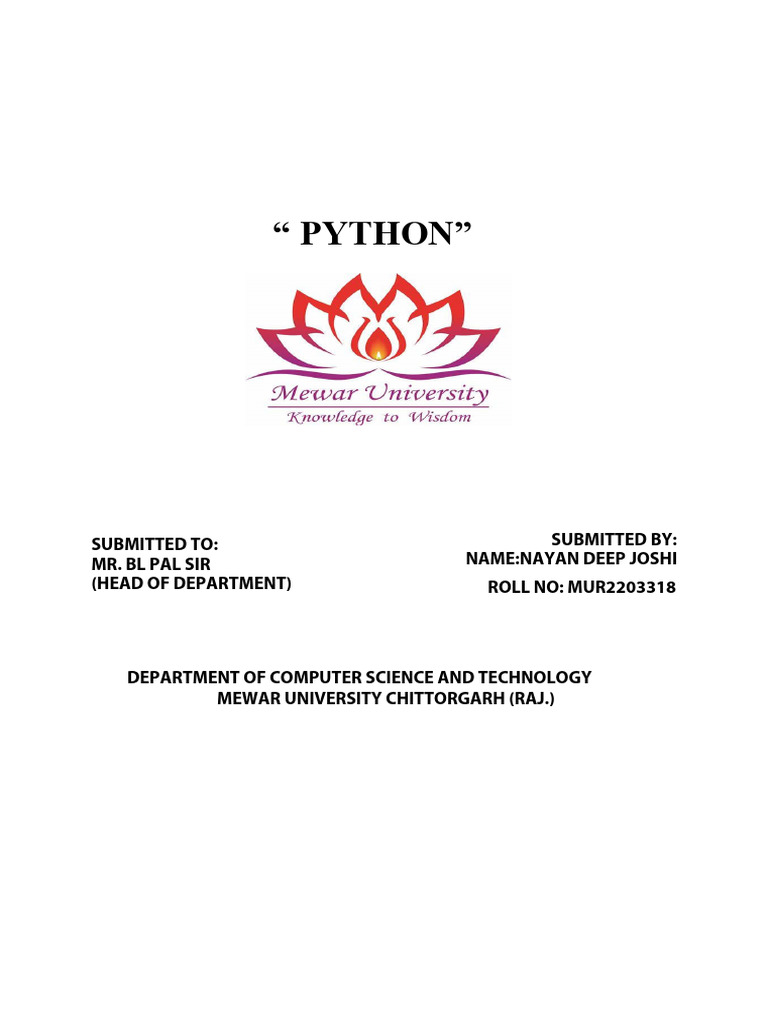 Python Training Report for BCA Students | PDF | Parameter (Computer ...