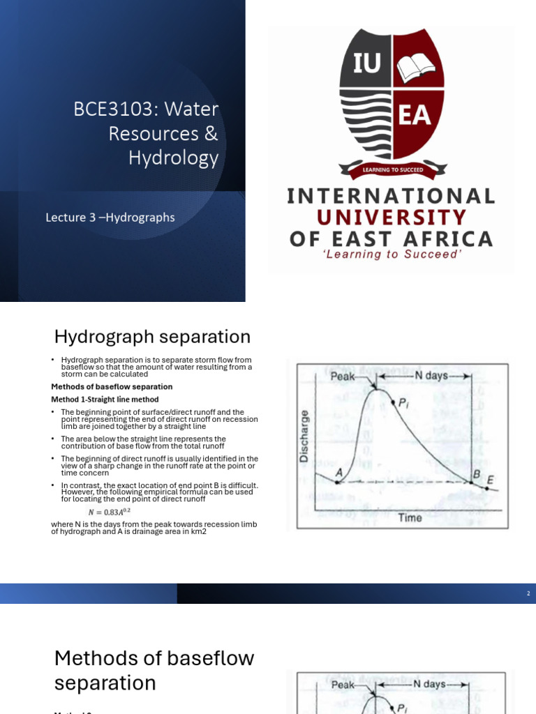 Hydrograph Separation Methods Explained | PDF | Stream | Drainage Basin