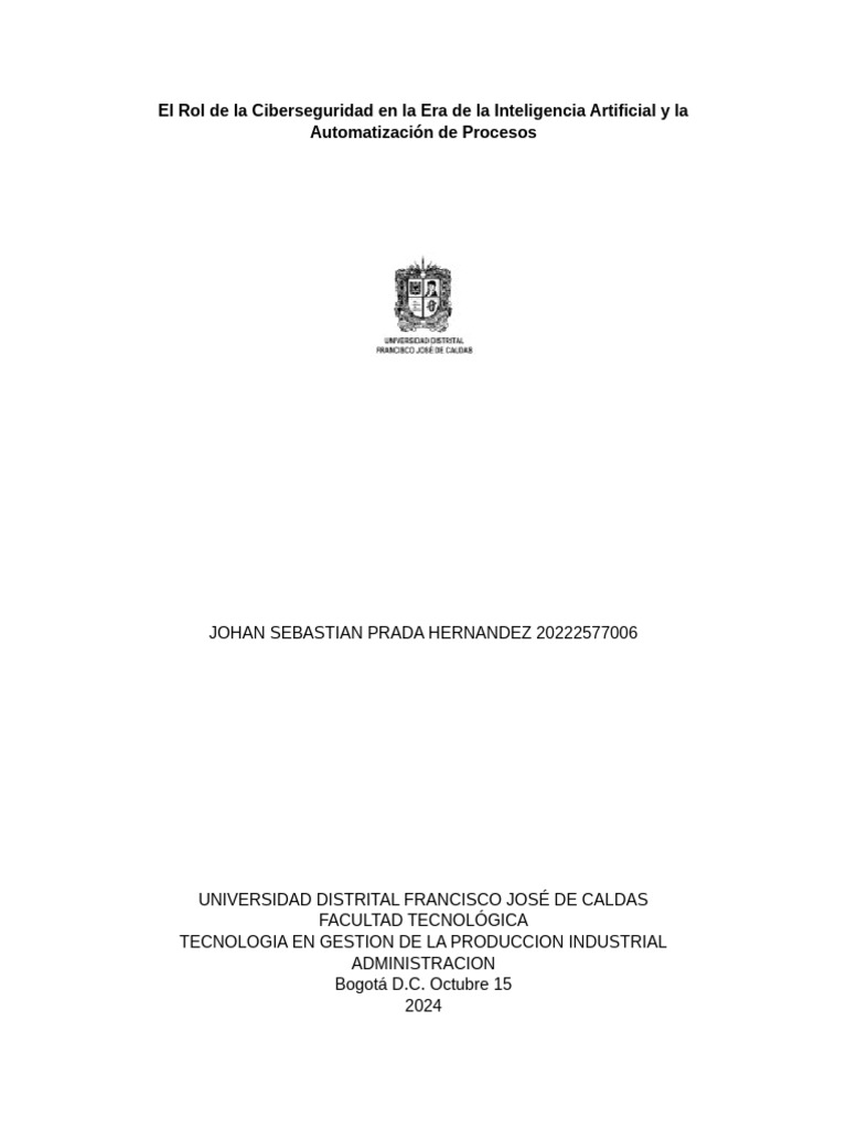 El Rol de La Ciberseguridad en La Era de La Inteligencia Artificial y ...