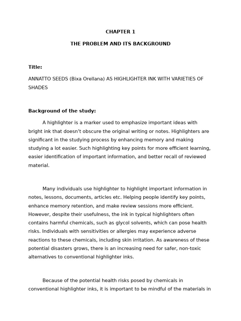 Annatto Seeds as Eco-Friendly Highlighter | PDF