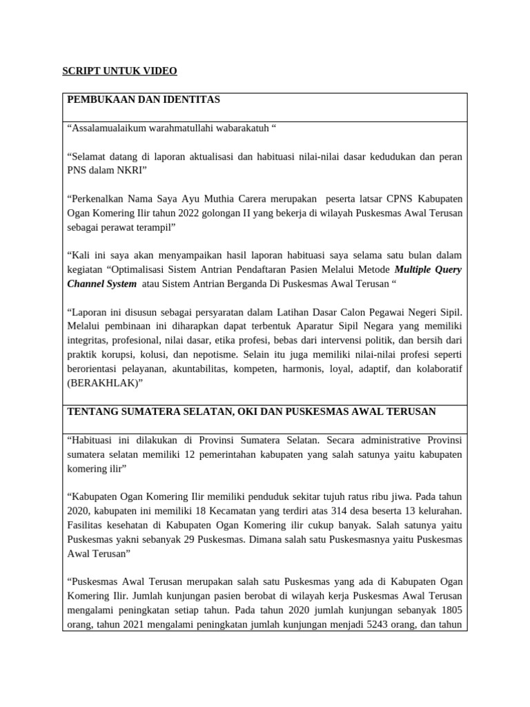 Script Untuk Video Ttambahan | PDF | Bisnis