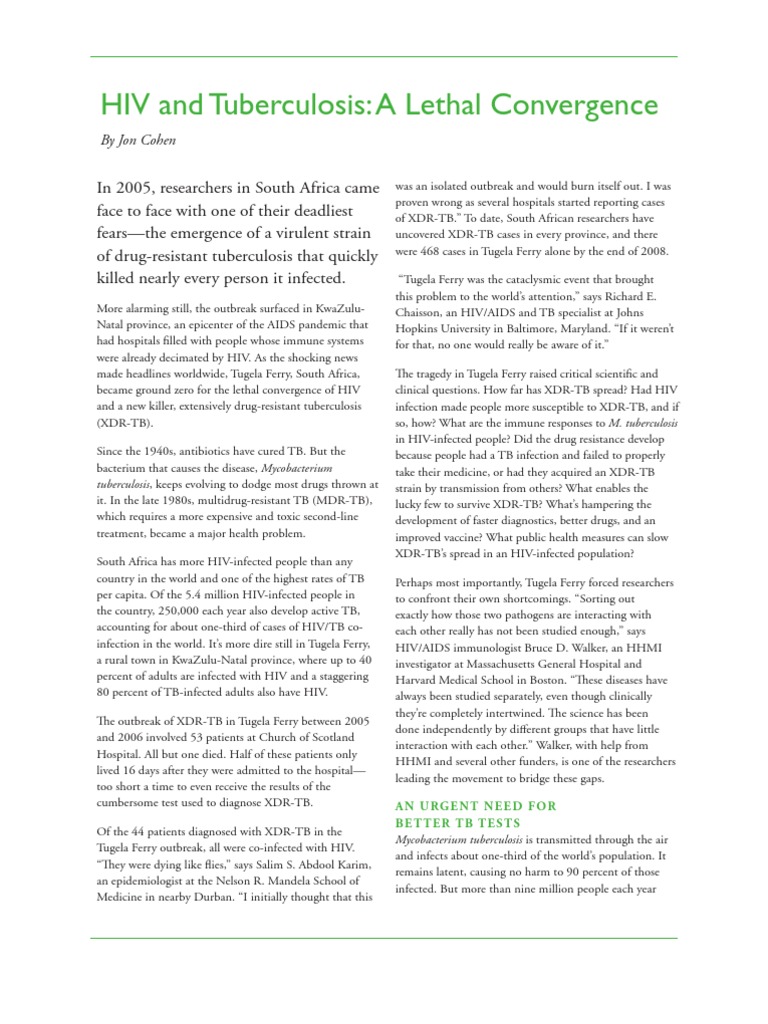 HIV and Tuberculosis | PDF | Tuberculosis | Hiv/Aids