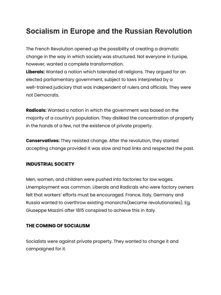Socialism & Russian Revolution Overview | PDF | Bolsheviks | Russian Empire