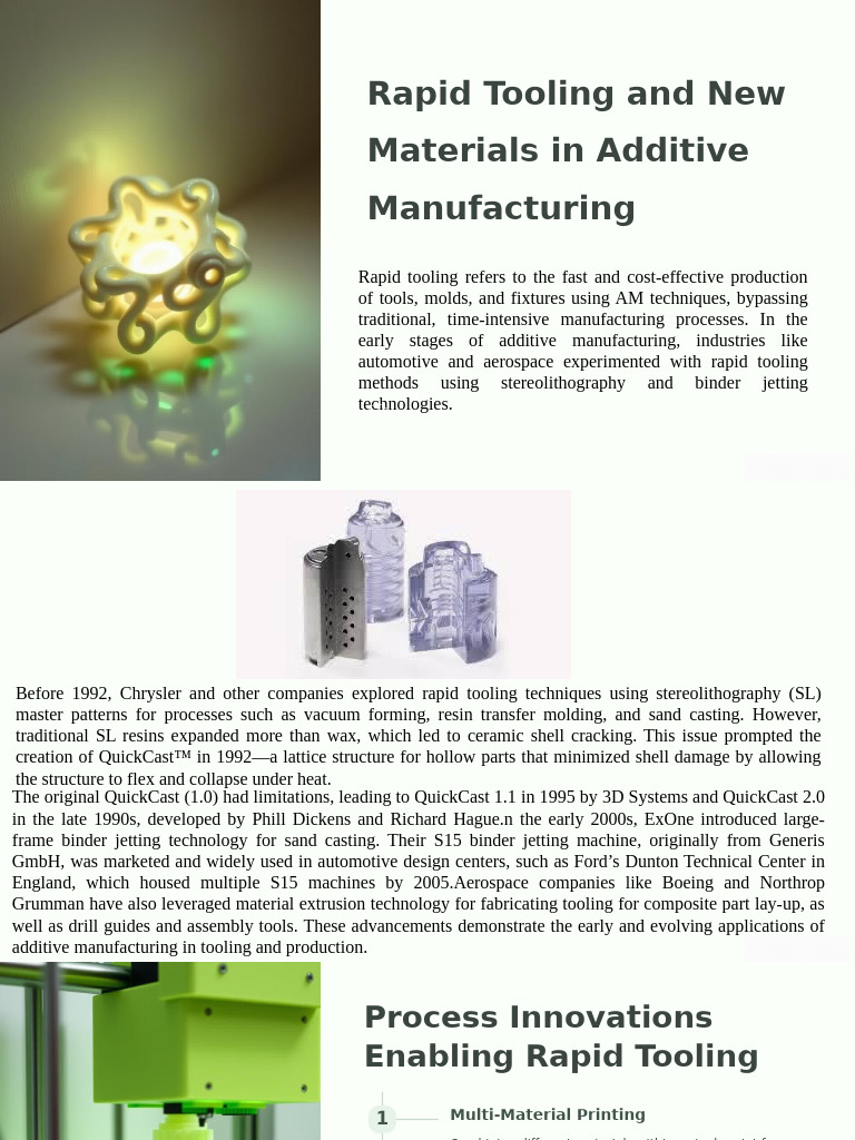 Rapid Tooling and New Materials in Additive Manufacturing | PDF | 3 D ...