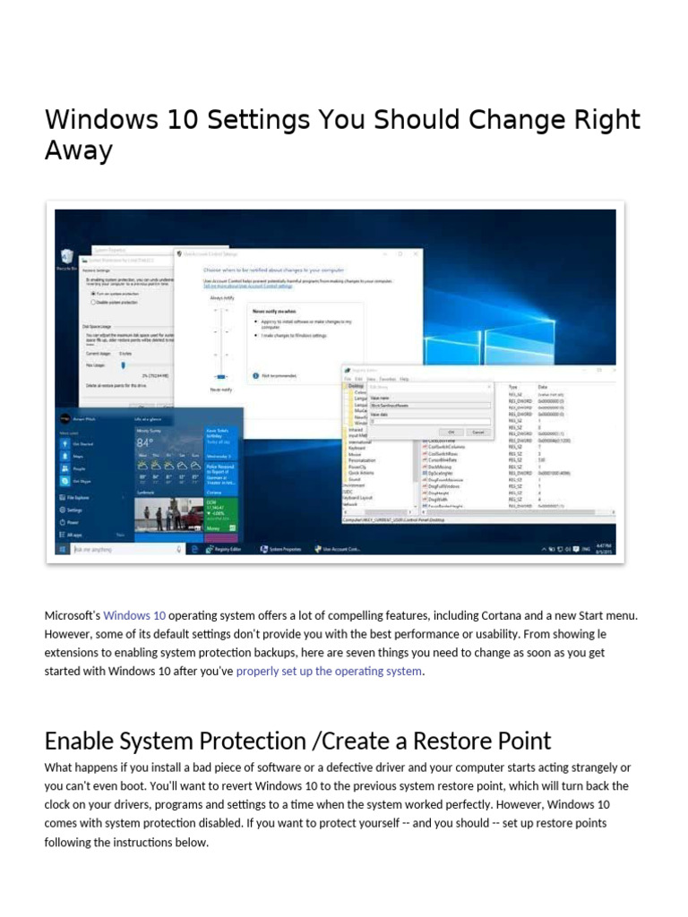 Windows 10 Settings You Should Change Right Away! – RUAUE