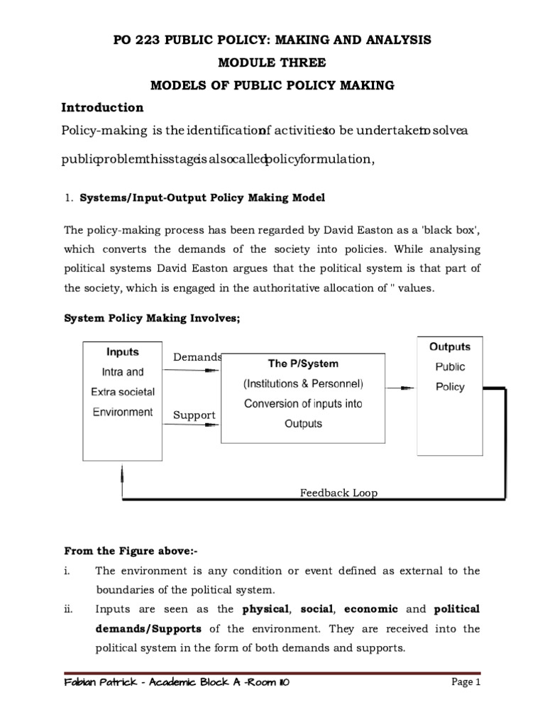 Po 223 Public Policy Module Three (Repaired) | PDF | Policy | Cognitive ...