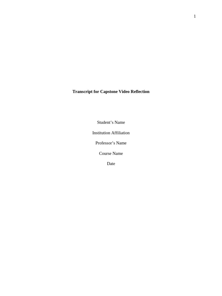 Transcript For Capstone Video Reflection - Edited | PDF | Diabetes ...