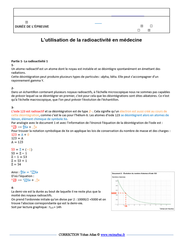Iode 123 : Demi-vie et désintégration | PDF | Radioactivité | Atomes