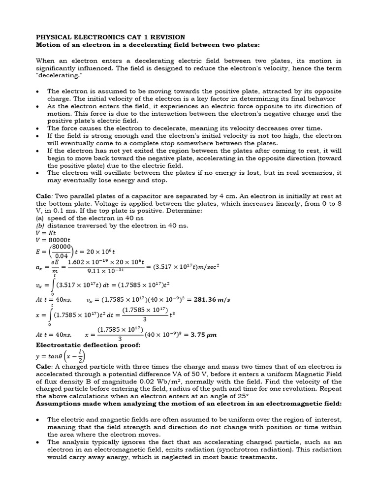Physical Electronics Revision | PDF | Electrical Resistivity And ...