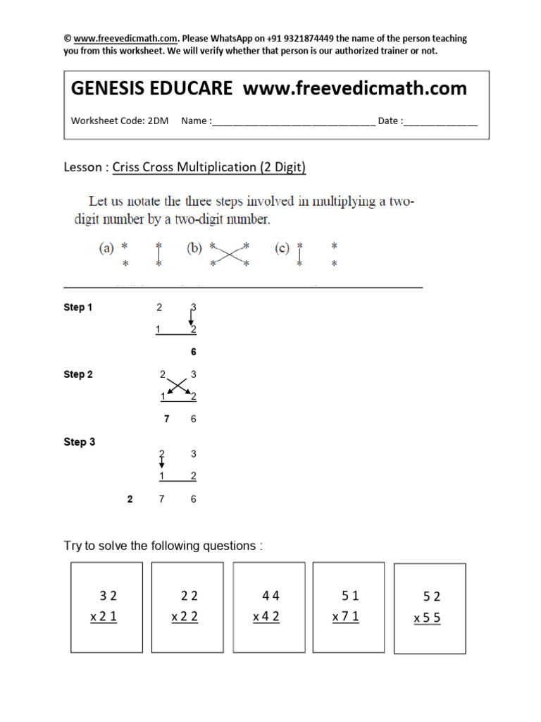 How To Do Criss Cross Multiplication