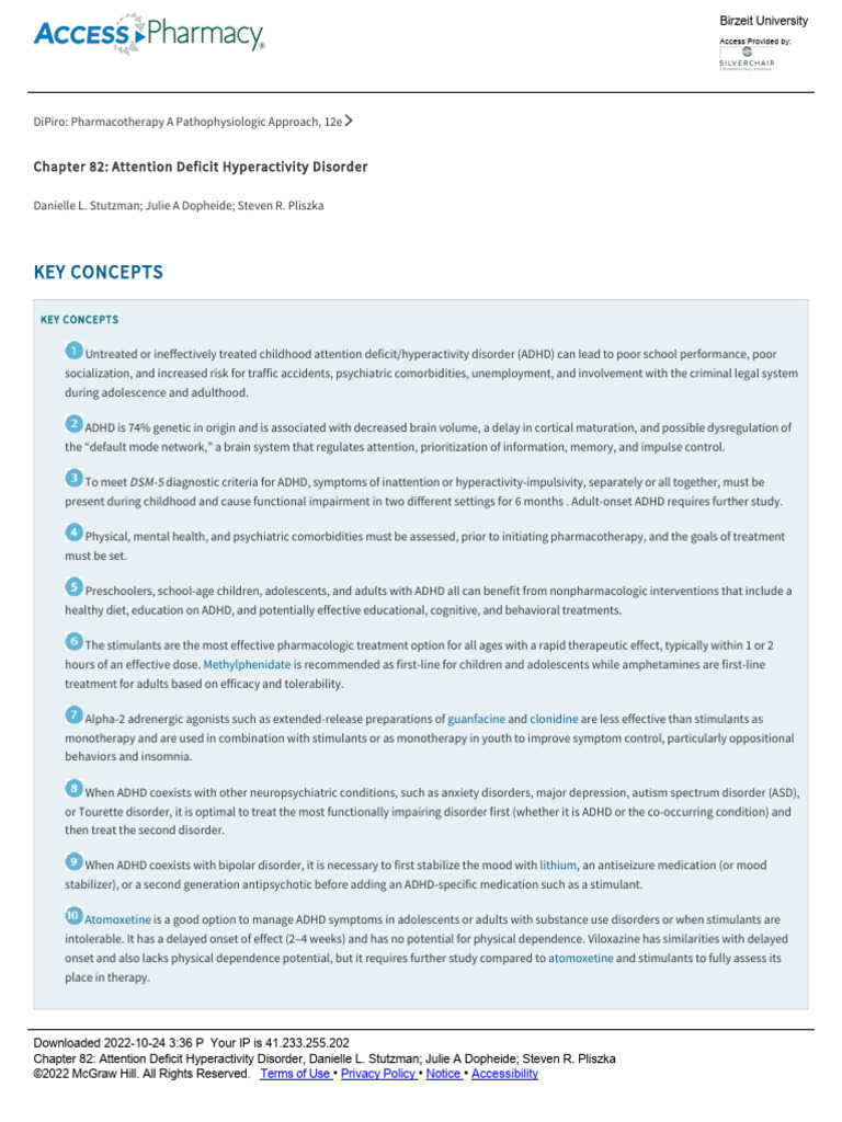 Chapter 82 - Attention Deficit Hyperactivity Disorder | PDF | Attention ...
