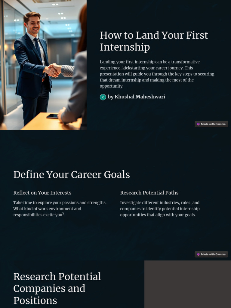 Secure Your First Internship Guide | PDF