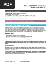 Standards Update Notice (Sun) ISSUED: August 20, 2018: Standard Information