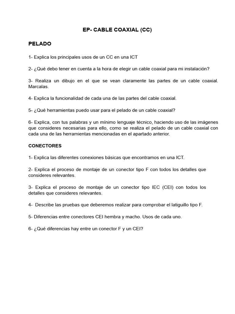 Guía de Instalación de Cable Coaxial | PDF