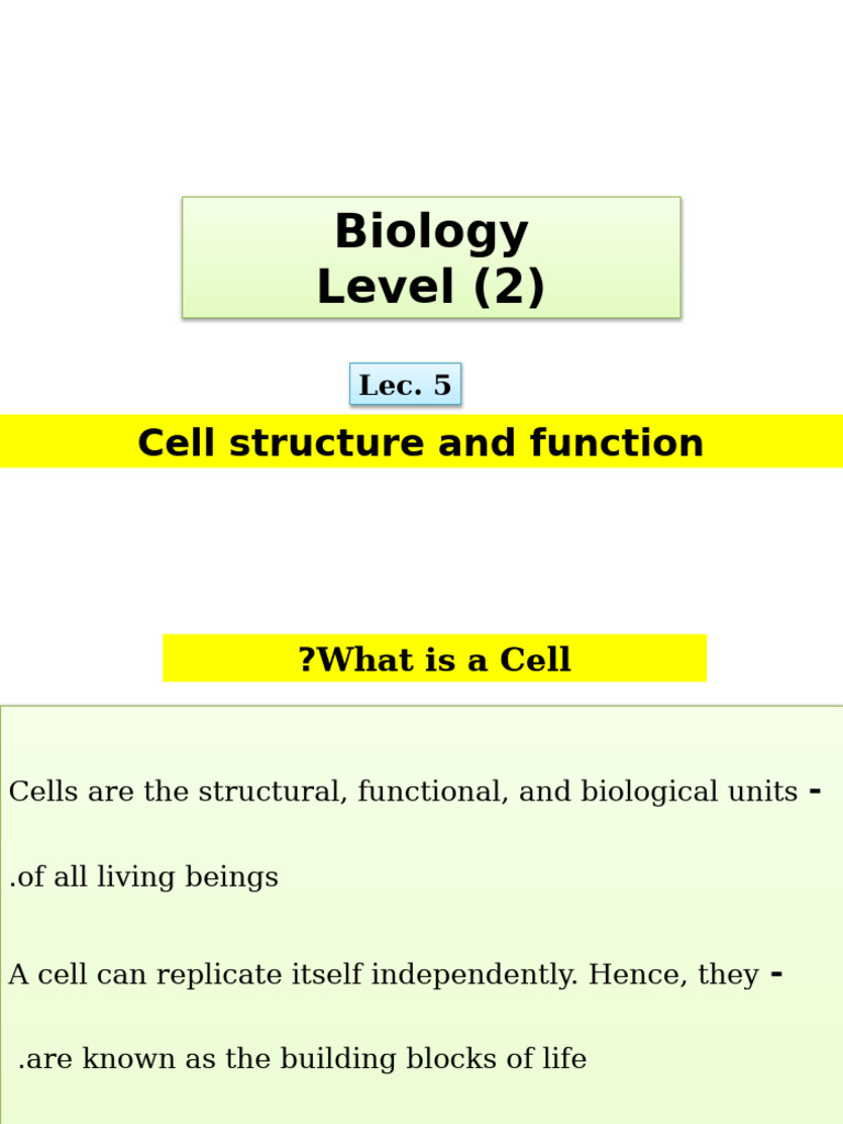 6 Cell Structure and Function | PDF