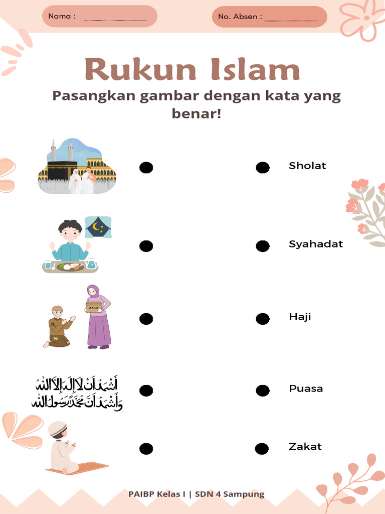 Lembar Kerja Rukun Islam untuk TK | PDF