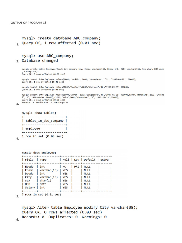 Program 16 Output | PDF