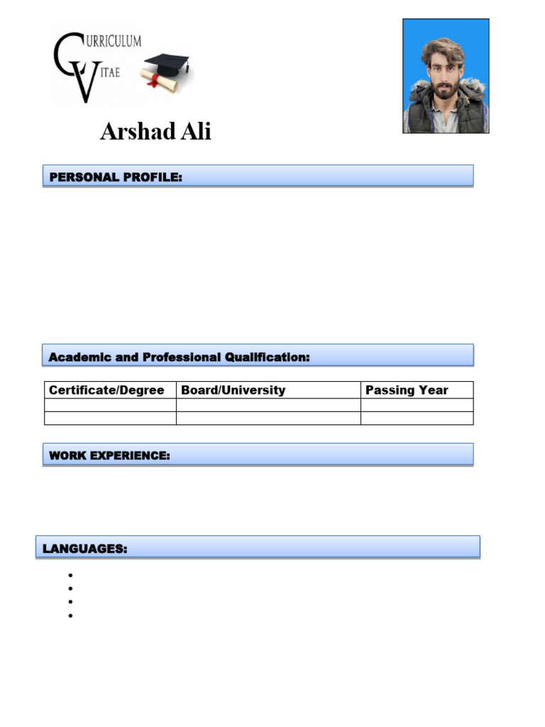 Arshad Ali: Driver & Electrician Profile | PDF