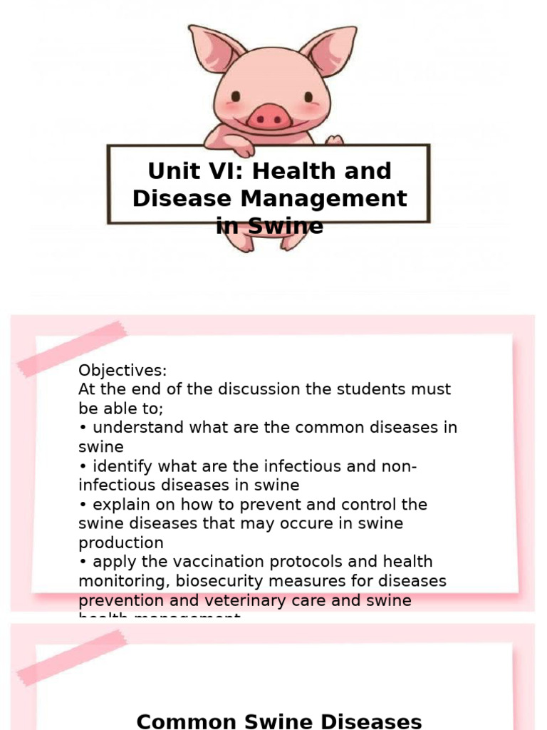 Swine Unit 6 Pdf Diarrhea Pig