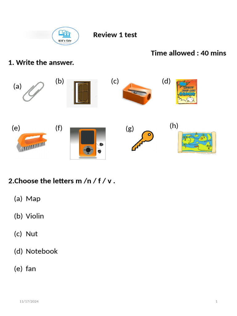 2 Review 1 Test | PDF