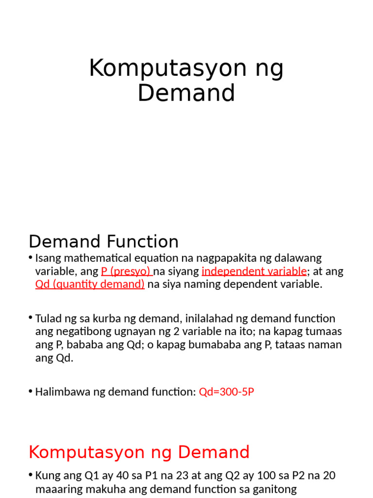 Komputasyon NG Demand | PDF