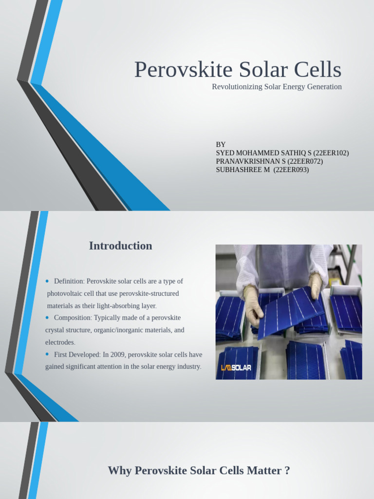 Perovskite Solar Cells: Efficiency & Challenges | PDF