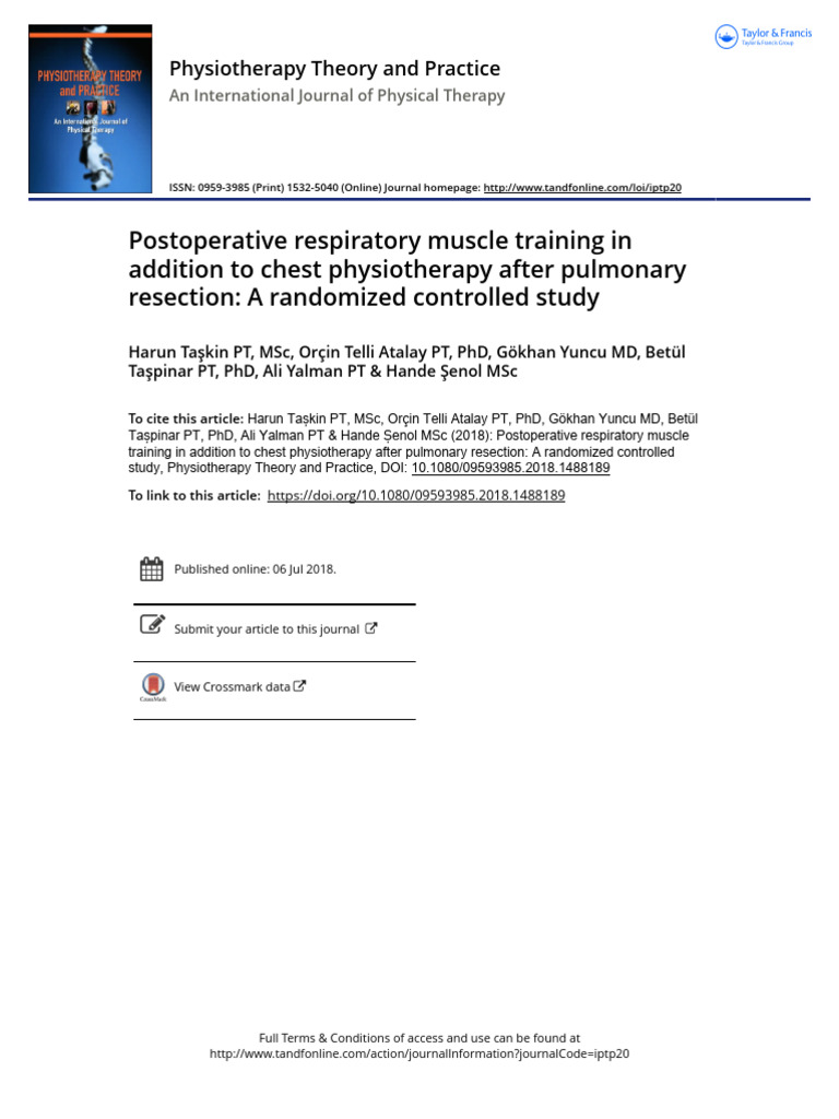 Postoperative Respiratory Muscle Training | PDF | Physical Therapy ...