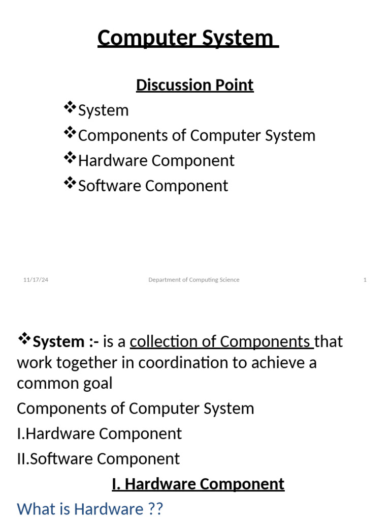 Components of Computer Systems Explained | PDF | Computer Data Storage ...