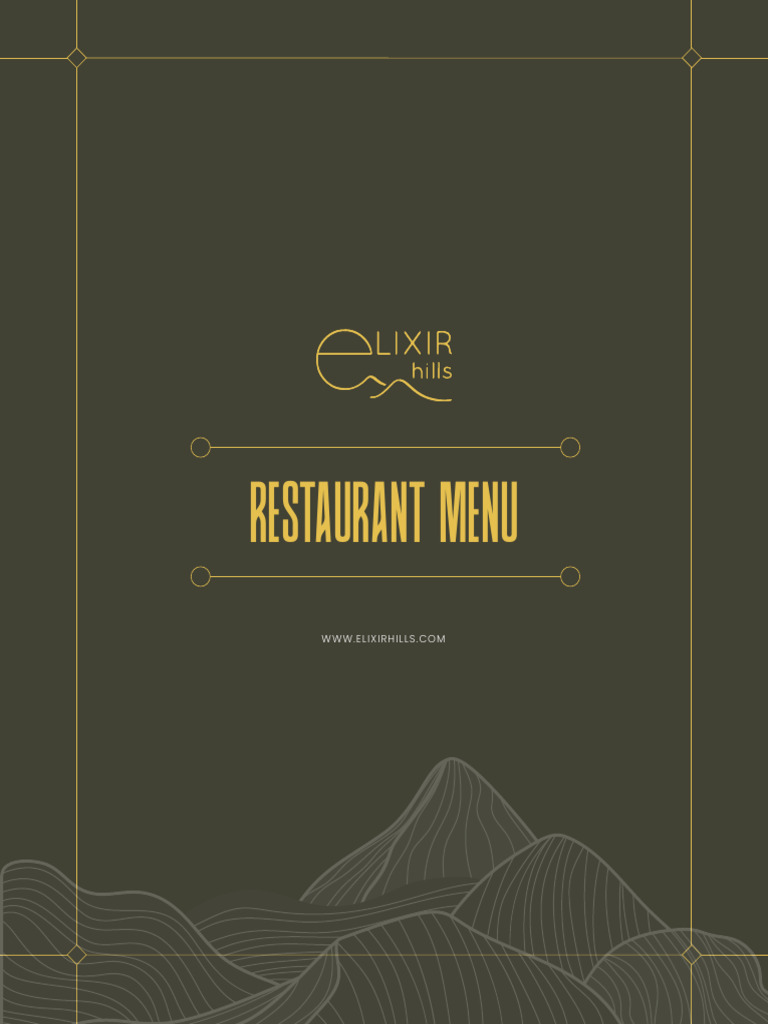 Elixir Hills Restaurant Menu | PDF | Curry | Food And Drink Preparation