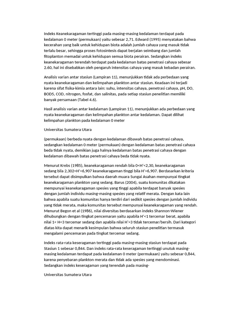 Indeks Keanekaragaman Tertinggi Pada Masing | PDF | Seni & Disiplin Bahasa