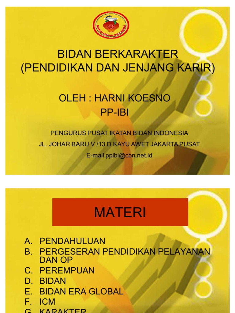 Bidan Berkarakter (Pendidikan Dan Jenjang Karir)