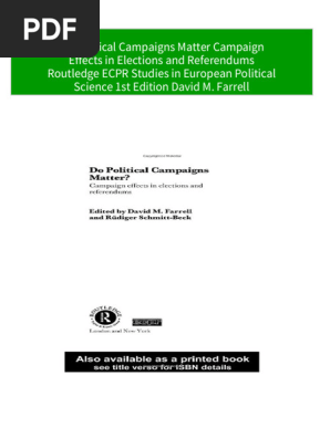 Instant download Do Political Campaigns Matter Campaign Effects in Elections and Referendums Routledge ECPR Studies in European Political Science 1st Edition David M. Farrell pdf all chapter
