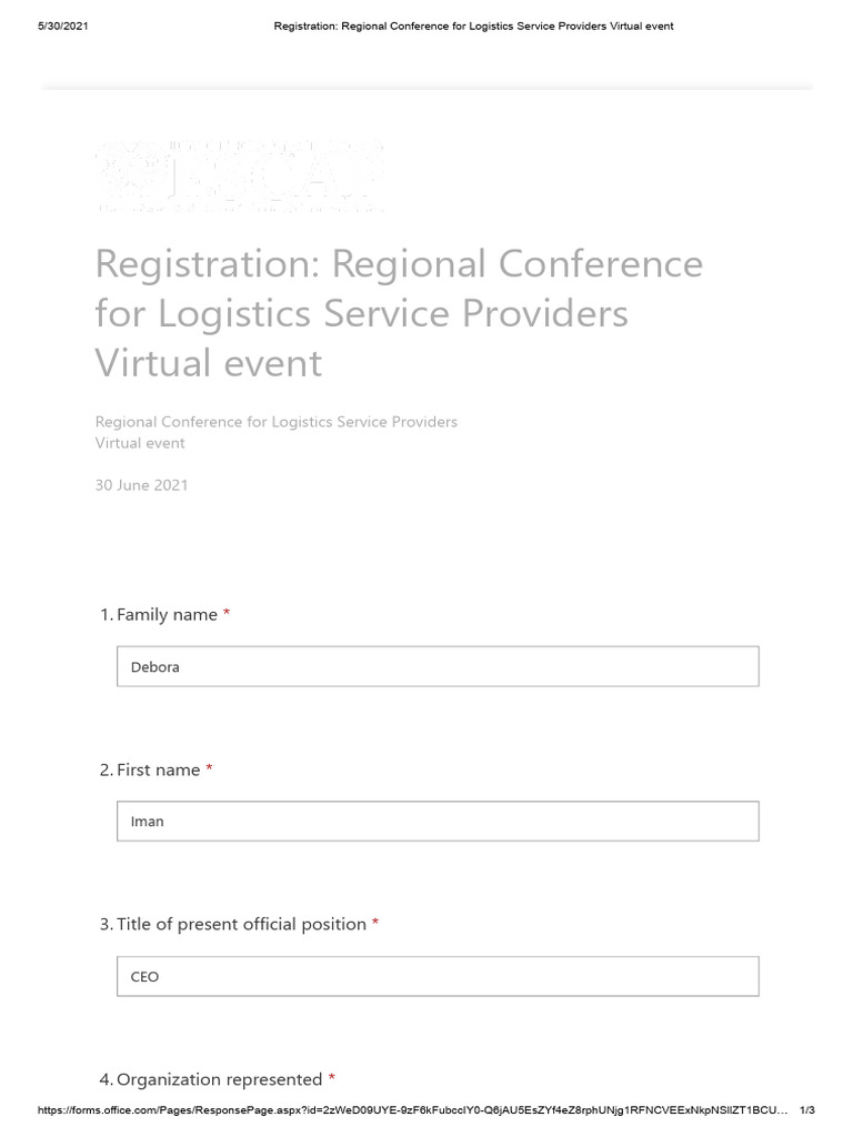 Registration - Regional Conference For Logistics Service Providers ...