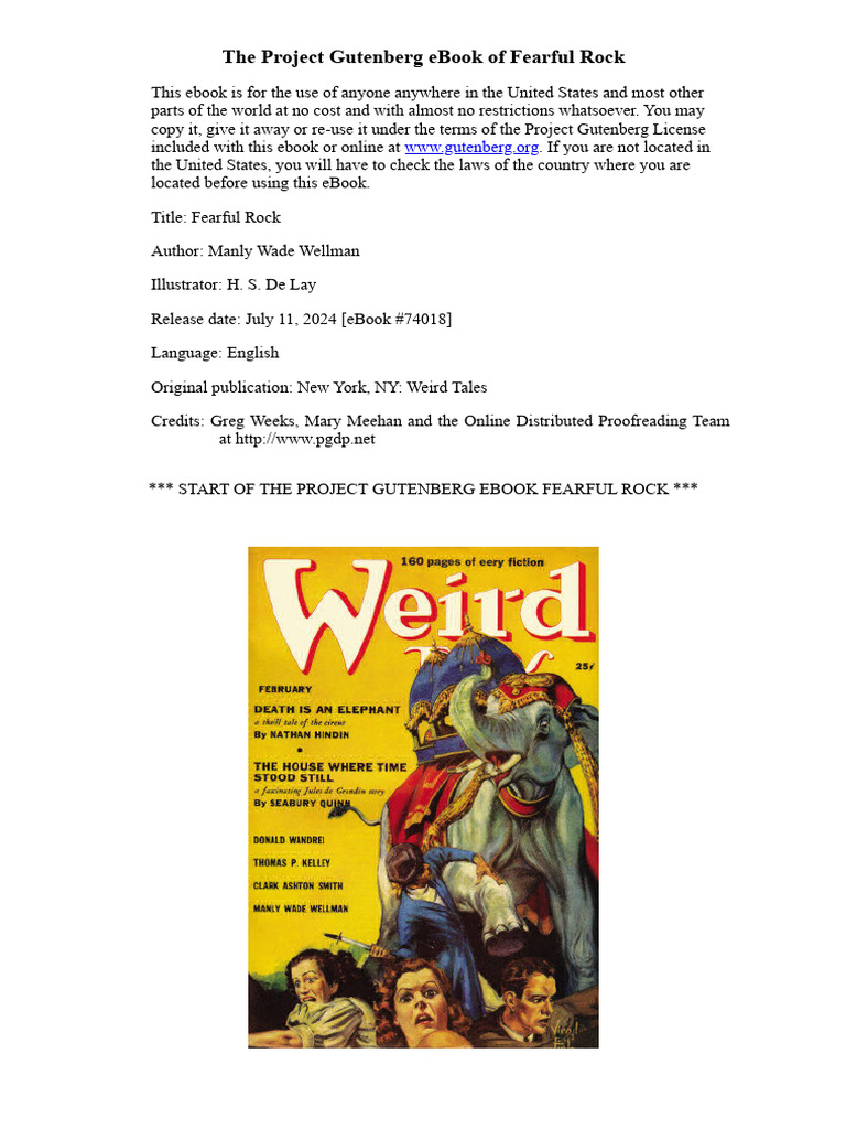 Fearful Rock - Project Gutenberg | PDF | Project Gutenberg
