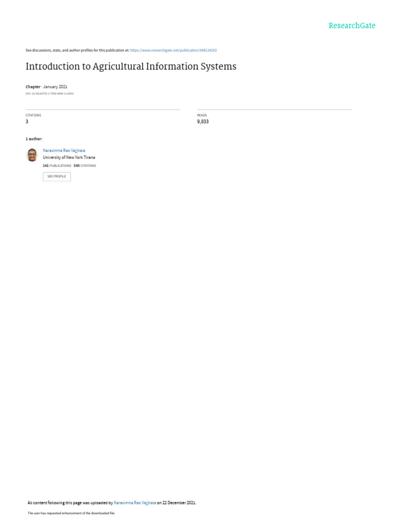 Introduction To Agricultural Information Systems | PDF | Agriculture ...
