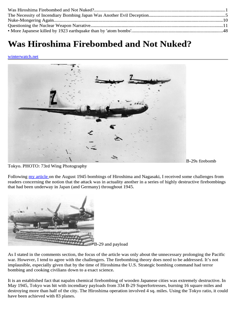 Was Hiroshima Firebombed and Not Nuked | PDF | Surrender Of Japan ...