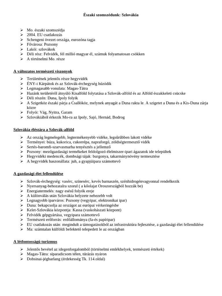 északi Szomszédunk Szlovákia Pdf