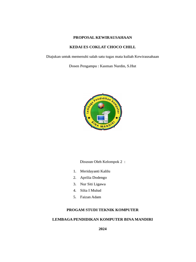 Proposal Usaha Kelompok 2 | PDF