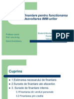 Surse de Finantare Pentru Function Area Si Dezvoltarea IMM-Urilor