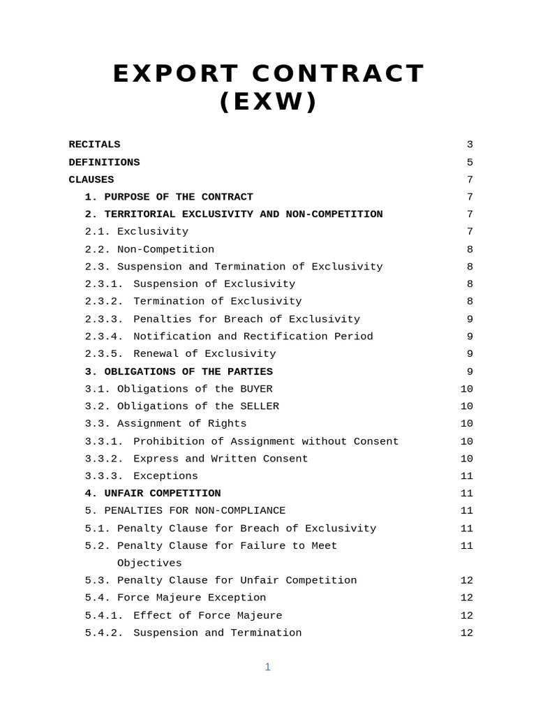 Export Contract - En-Version - C.G - 29-10-24 | PDF | Breach Of ...